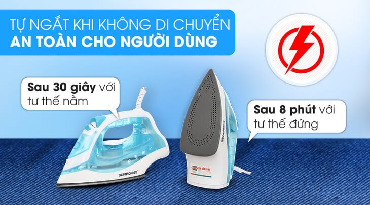 Bàn ủi hơi nước Sunhouse SHD2065 1600W có thiết kế mũi nhọn giúp là ủi dễ dàng mọi vị trí trên quần áo