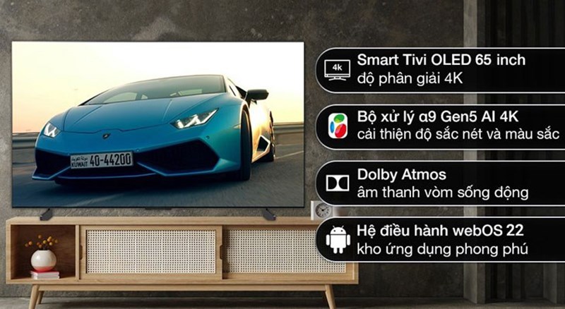 Smart Tivi OLED LG 4K 65 inch 65C2PSA sở hữu màn hình có độ phân giải cao, mang đến những thước phim mượt mà và sắc nét nhất