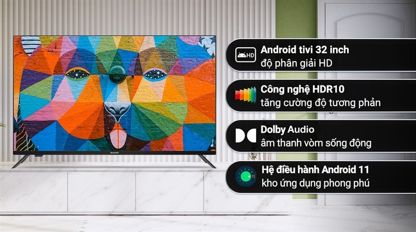 Android Tivi Sharp 32 inch 2T-C32EG2X với nhiều tính năng độc đáo