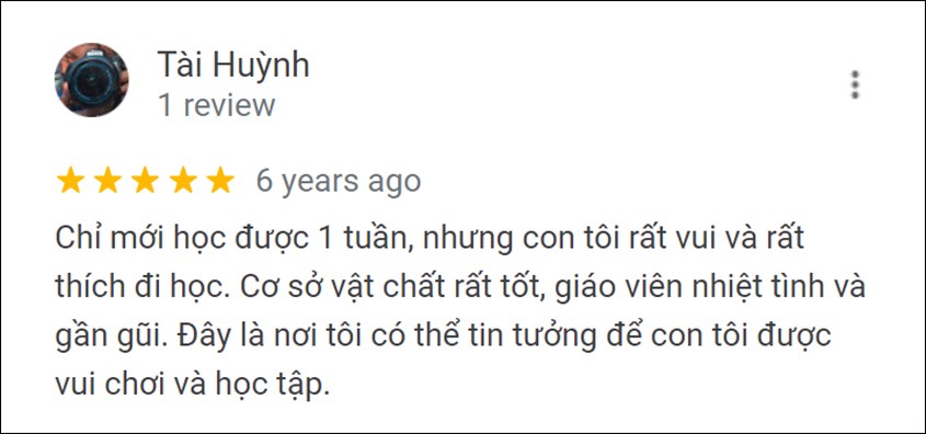 đánh giá của ba mẹ về trường mầm non quốc tế kindy city