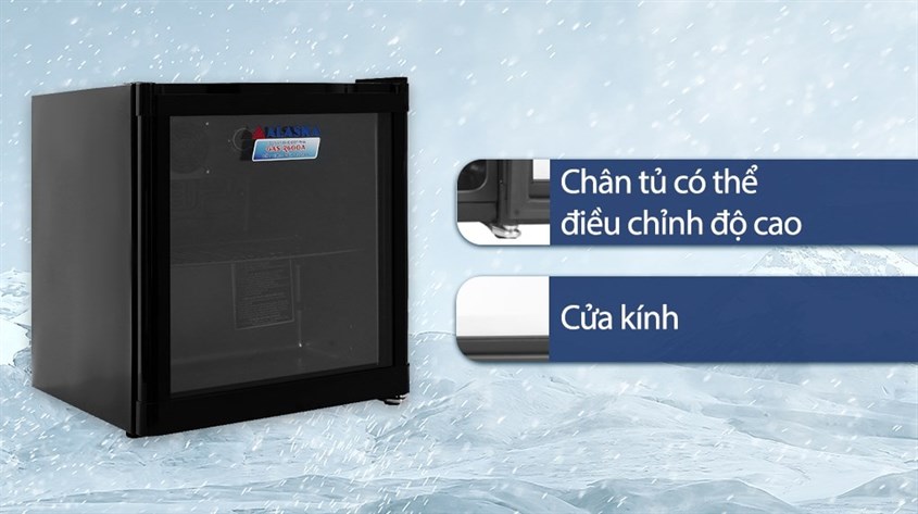 Tủ mát Alaska 50 lít LC 50B Đen điều chỉnh được chiều cao chân tủ