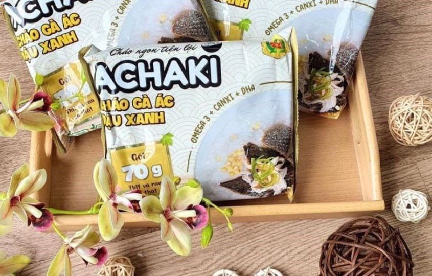 Cháo ăn liền Achaki vị gà ác, đậu xanh gói 105g