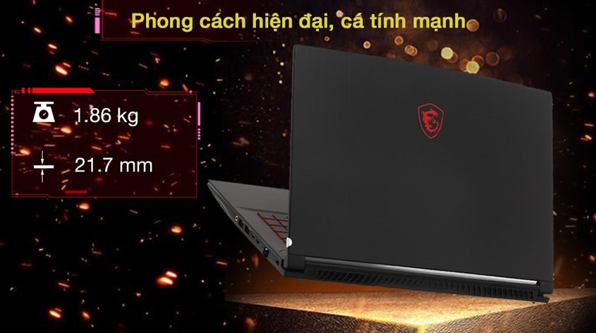 Laptop MSI Gaming GF65 Thin 10UE có thiết kế cá tính, chuẩn gaming