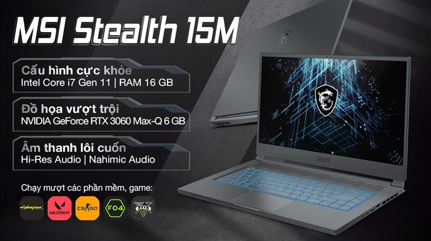 Laptop MSI Gaming Stealth 15M A11UEK