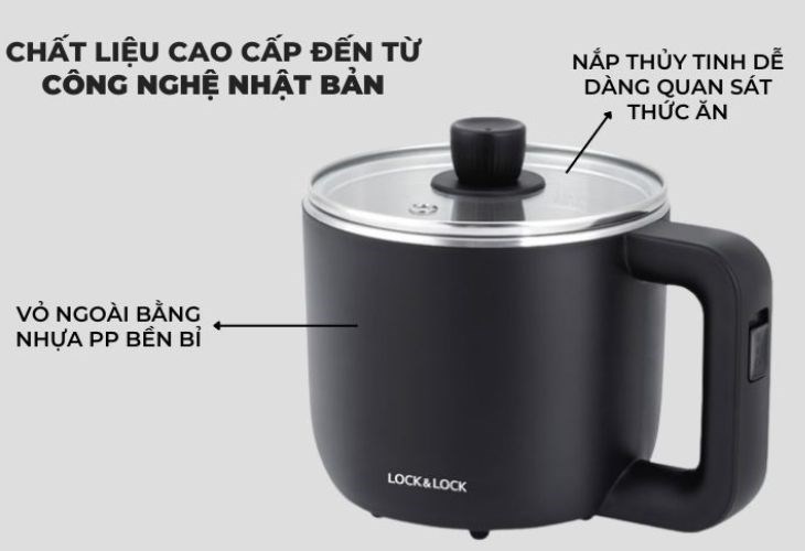 Nồi lẩu điện Lock&Lock được làm từ những chất liệu cao cấp, đảm bảo sức khỏe