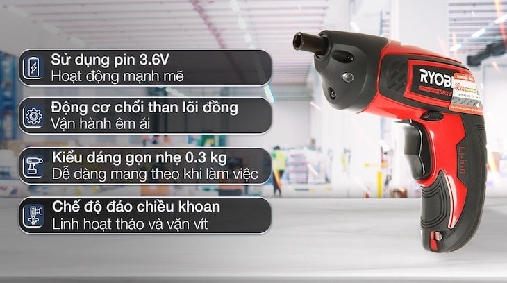 Máy Máy vặn vít pin Ryobi BDX-2 3.6V  chủ yếu dùng pin vừa tiện lợi nhưng cũng bất tiện khi phải thay pin thường xuyên
