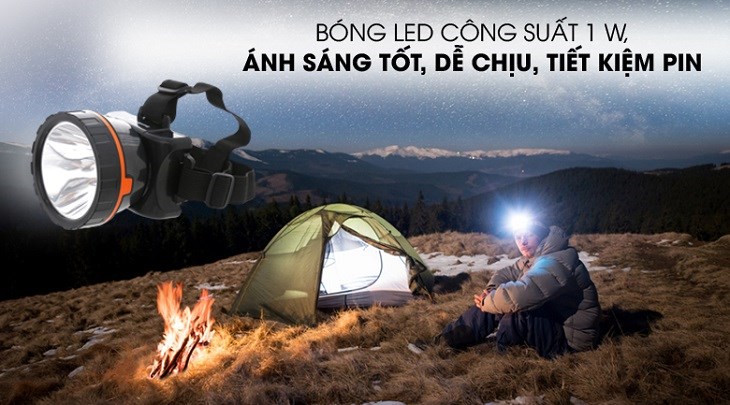 Đèn pin sạc đội đầu Điện Quang ĐQ PFL13 R BLO ánh sáng tốt, dễ chịu, tiết kiệm pin