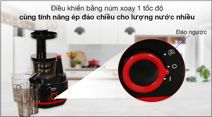 Máy ép hoa quả Tefal ZC150838 điều khiển dễ dàng bằng núm xoay