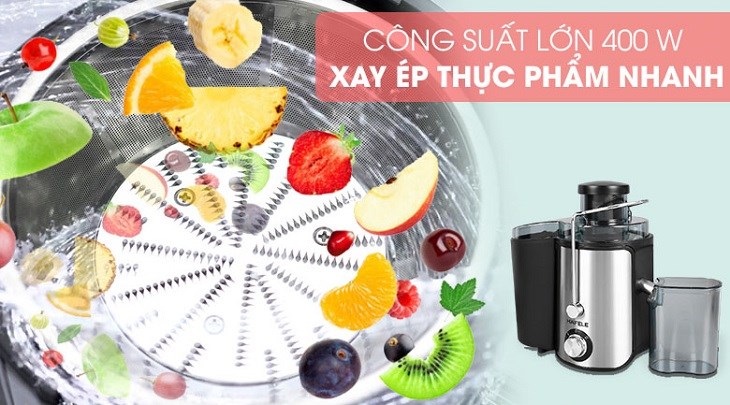 Máy ép hoa quả Hafele GS-353 có công suất 400W, giúp xay ép thực phẩm nhanh chóng