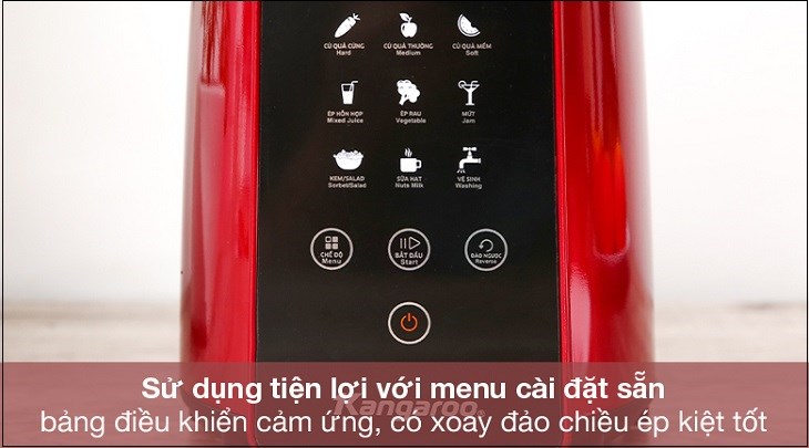 Máy ép chậm Kangaroo KG200SJD1 dùng bảng điều khiển cảm ứng với 2 tốc độ ép linh hoạt