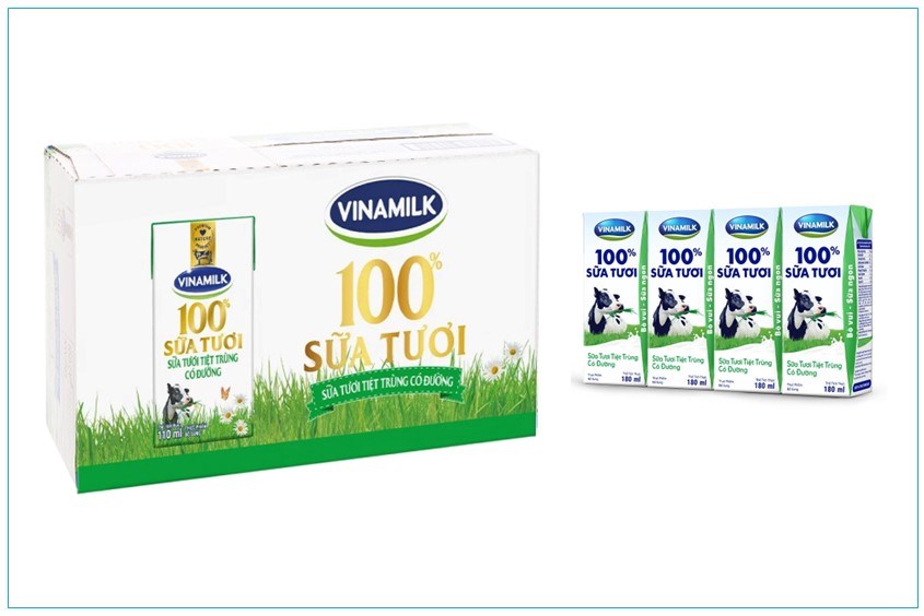 Mẹ có thể dùng sữa tươi có đường Vinamilk để làm sữa đậu xanh cho bé