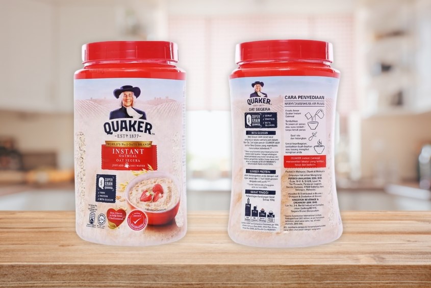 Yến mạch nguyên chất cán dẹt Quaker 600g