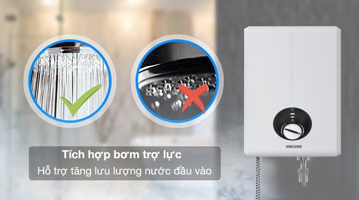 Máy nước nóng trực tiếp Stiebel Eltron 4500W XGP 45 EC được tích hợp bơm trợ lực giúp tăng lưu lượng nước đầu vào