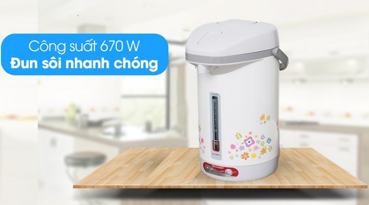 Bình thủy điện Sharp KP-31BTV- CU 2.8 lít với vỏ nhựa đẹp mắt