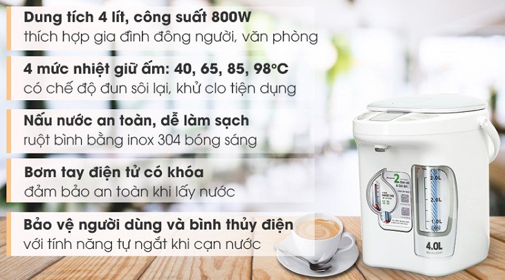 Bình thủy điện Kangaroo KG4K1 4 lít giảm giá sốc chỉ có tại Điện máy XANH