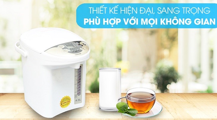 Bình thủy điện Toshiba PLK-45SF(WT)VN 4.5 lít  có thiết kế nhỏ gọn