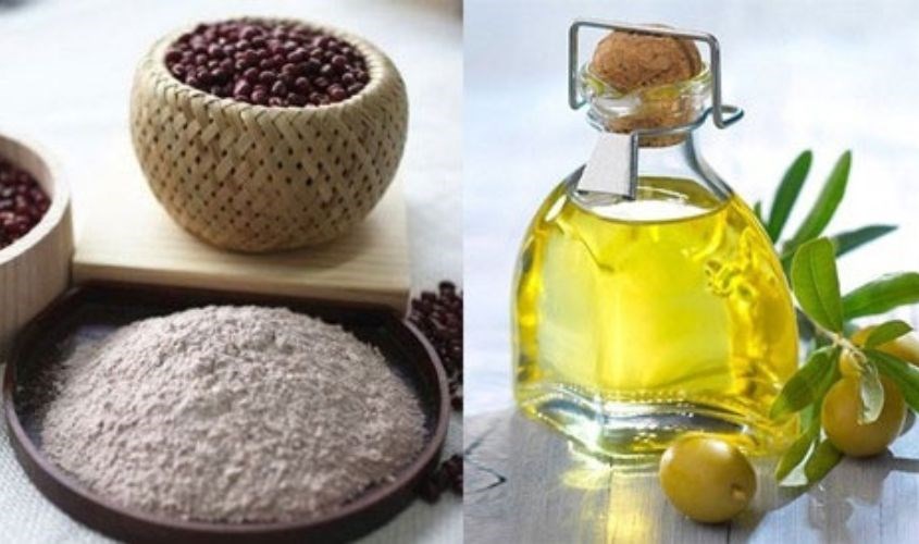 Đậu đỏ và dầu oliu làm mặt nạ