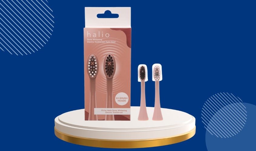 Bộ 2 đầu bàn chải điện Halio Sonic Whitening Electric Toothbrush Rose Gold