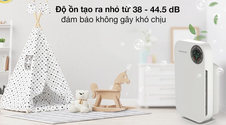 Máy lọc không khí Sunhouse SHD-35AP9735 50W vận hành êm ái với độ ồn chỉ từ 38 - 44.5dB, không làm ảnh hưởng đến sinh hoạt của gia đình