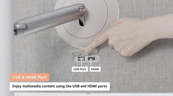 cổng HDMI và USB trên LG StandbyMe