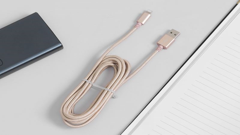 Cáp Lightning MFI 2m Mbest DS951-WB Gold - giá rẻ, chính hãng 100%