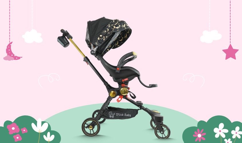Xe đẩy cho bé Gluck Baby G8 (dưới 6 tuổi) - Màu vàng kim