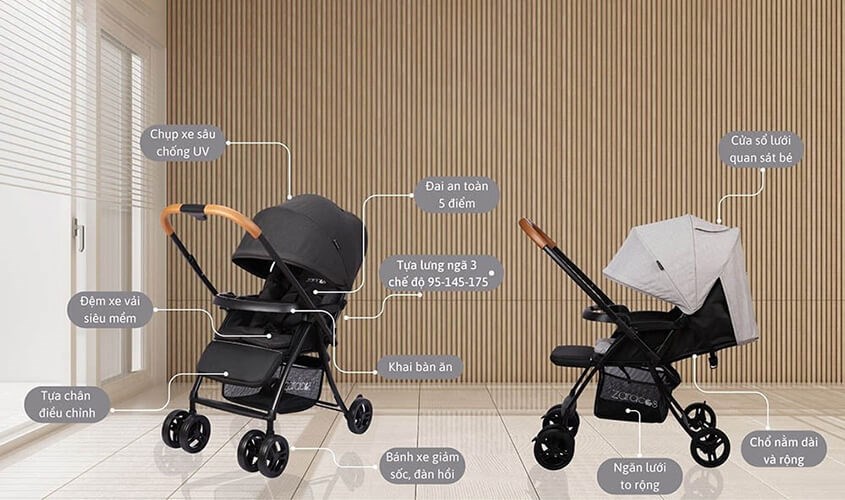 Xe đẩy cho bé Zaracos Oral 2706 (0 - 3 tuổi) - Màu ngẫu nhiên