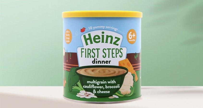 Bột ăn dặm Heinz súp lơ, bông cải và phô mai lon 200g (từ 6 tháng)
