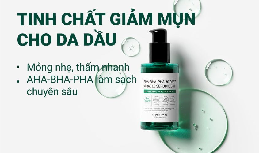 Tinh chất hỗ trợ trị mụn Some By Mi AHA-BHA-PHA 30 Days Miracle Light 50 ml 