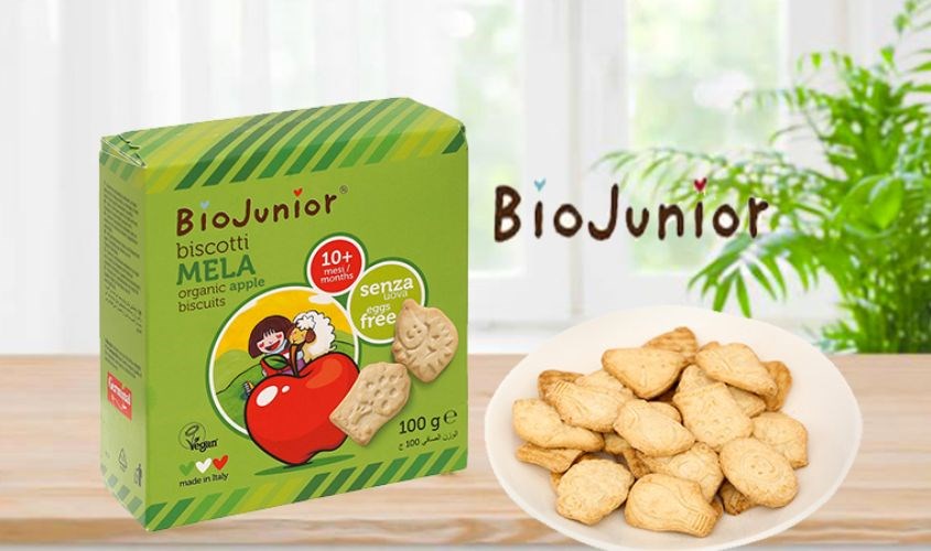 Bánh ăn dặm BioJunior Biscotti vị táo hộp 100g (từ 10 tháng)
