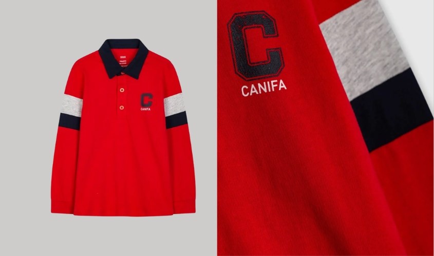 Canifa 2TP21W003-SR186 Jungen Poloshirt in roter Farbe