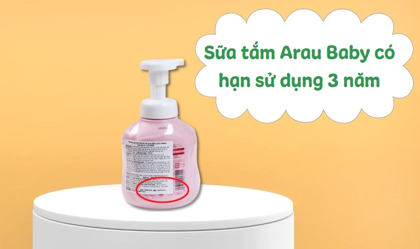 Hạn sử dụng của sữa tắm Arau Baby