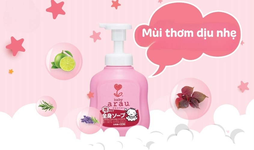 Sữa tắm Arau Baby thật sẽ có mùi thơm dịu nhẹ tự nhiên