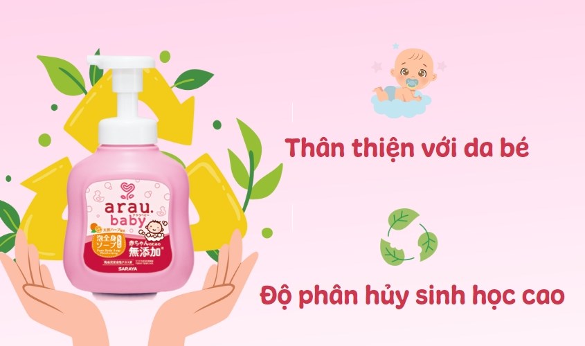 Sữa tắm Arau Baby thân thiện với da bé và môi trường