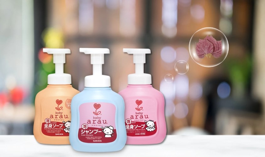 Các loại sữa tắm gội Arau Baby đều chứa chiết xuất lá tía tô