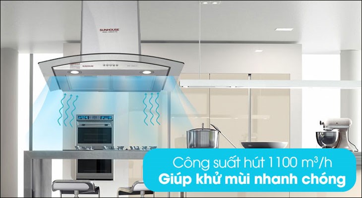 máy hút mùi áp tường có thiết kế sang trọng, tính thẩm mỹ cao