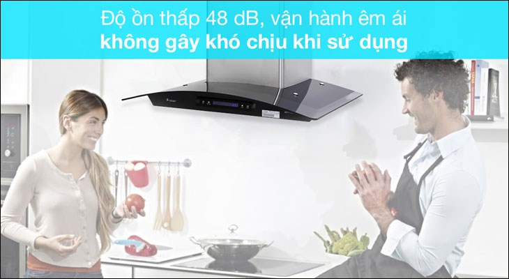 Máy hút mùi có độ ồn khi hoạt động thấp, giúp cả gia đình thoải mái sinh hoạt