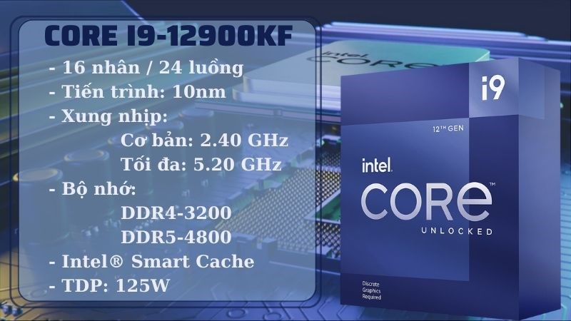 Thông số kỹ thuật của chip Intel Core i9-12900KF 