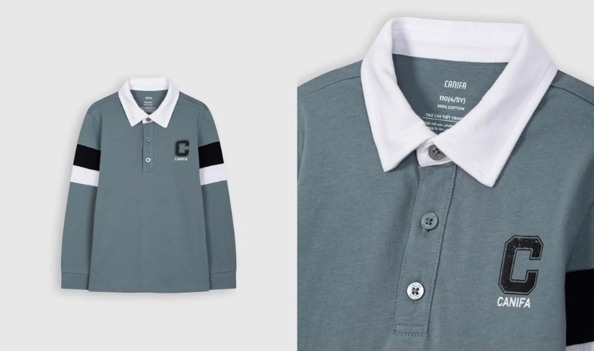 Áo polo bé trai Canifa 2TP21W003-SB900 màu xanh