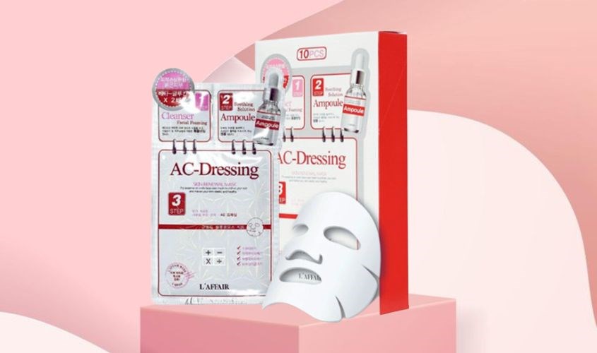 Mặt nạ giấy 3 bước Rau Má làm dịu, phục hồi da Rainbow L'affair cho da nhạy cảm 28 ml