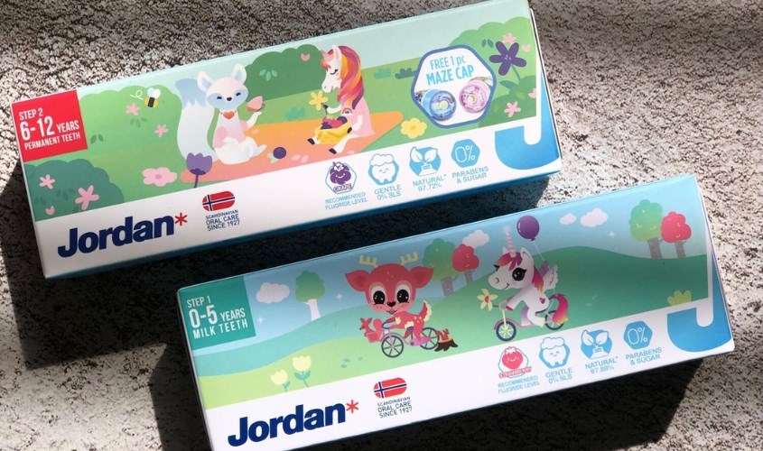 Kem đánh răng cho bé 0 - 5 tuổi Jordan hương dâu 75g
