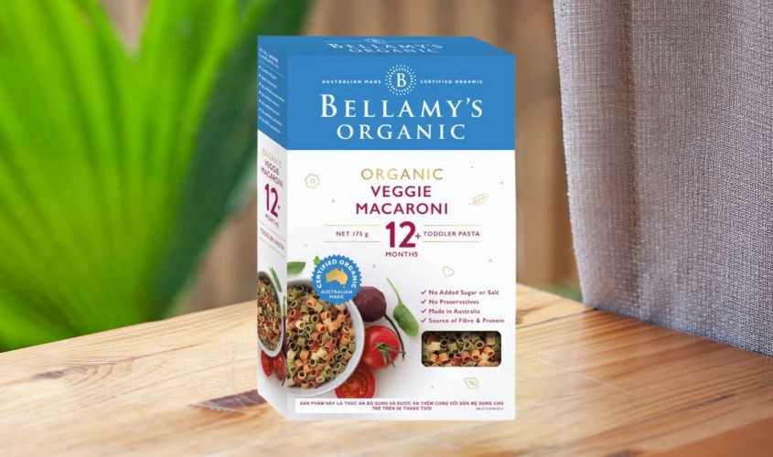 Nui ăn dặm lúa mì semolina và rau củ Bellamy Nui ăn dặm lúa mì semolina và rau củ Bellamy