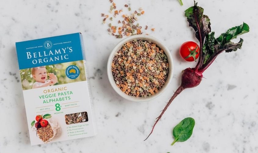 Nui ăn dặm lúa mì semolina và rau củ Bellamy Nui ăn dặm lúa mì semolina và rau củ Bellamy