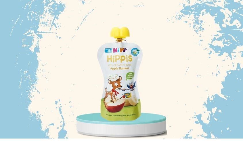 Dinh dưỡng trái cây nghiền HiPPiS táo, chuối túi 100g (từ 4 tháng)