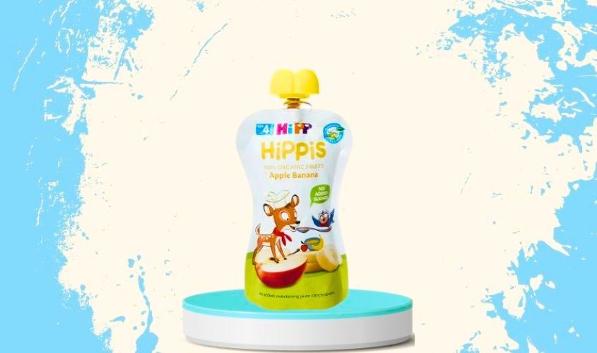 Dinh dưỡng trái cây nghiền HiPPiS táo, chuối túi 100g