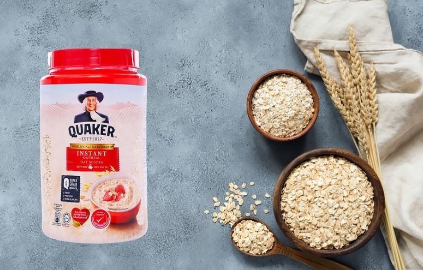 Yến mạch nguyên chất cán dẹt Quaker 600g