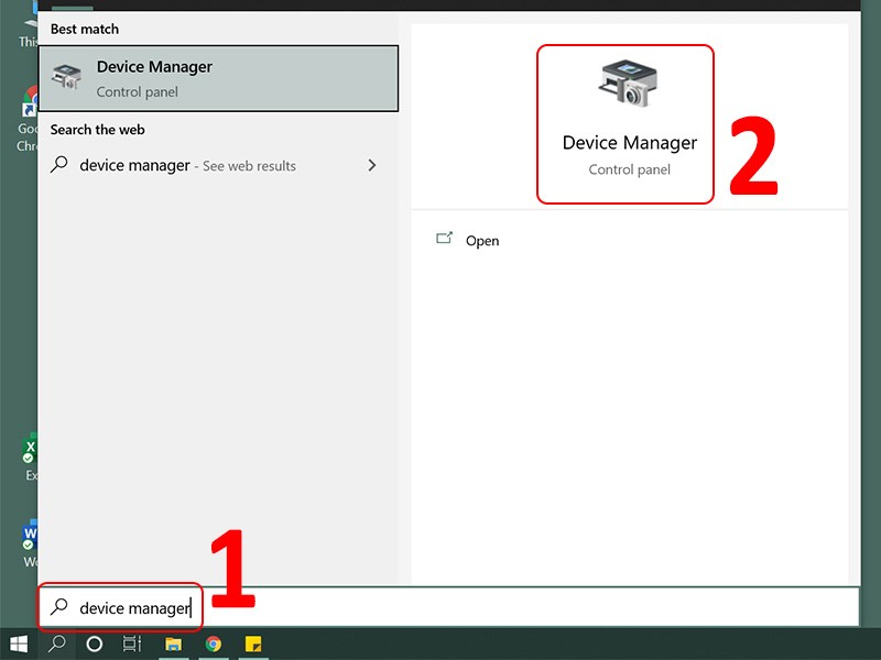 Chọn Device Manager