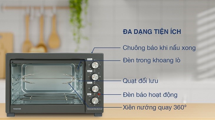 Lò nướng Toshiba TL-MC40EZF(GR) 40 lít tích hợp nhiều tiện ích