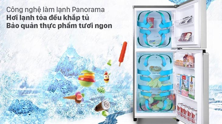 Hơi lạnh đồng đều khắp tủ với công nghệ làm lạnh Panorama