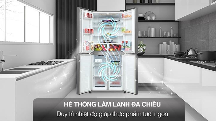 Hệ thống làm lạnh đa chiều duy trì nhiệt độ giúp thực phẩm tươi ngon